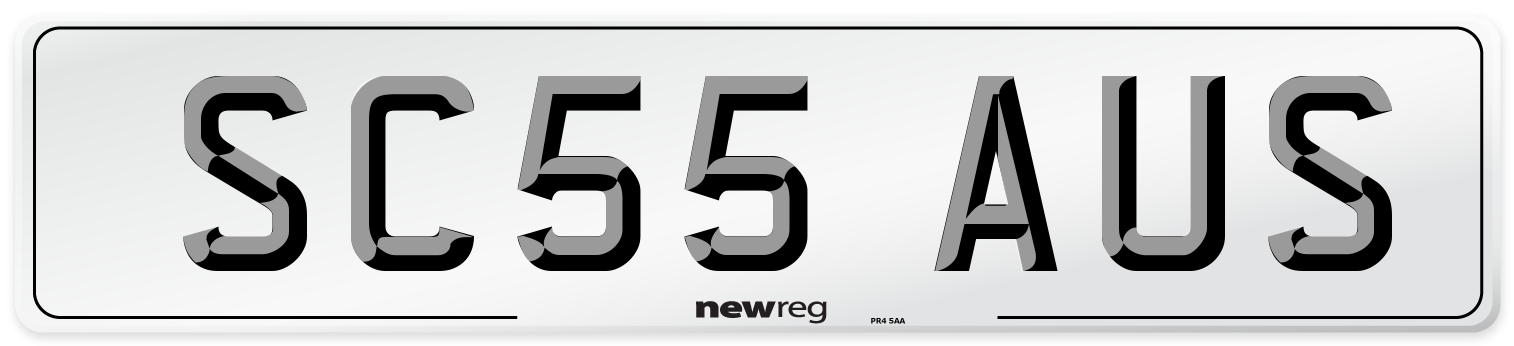 SC55 AUS Number Plate from New Reg